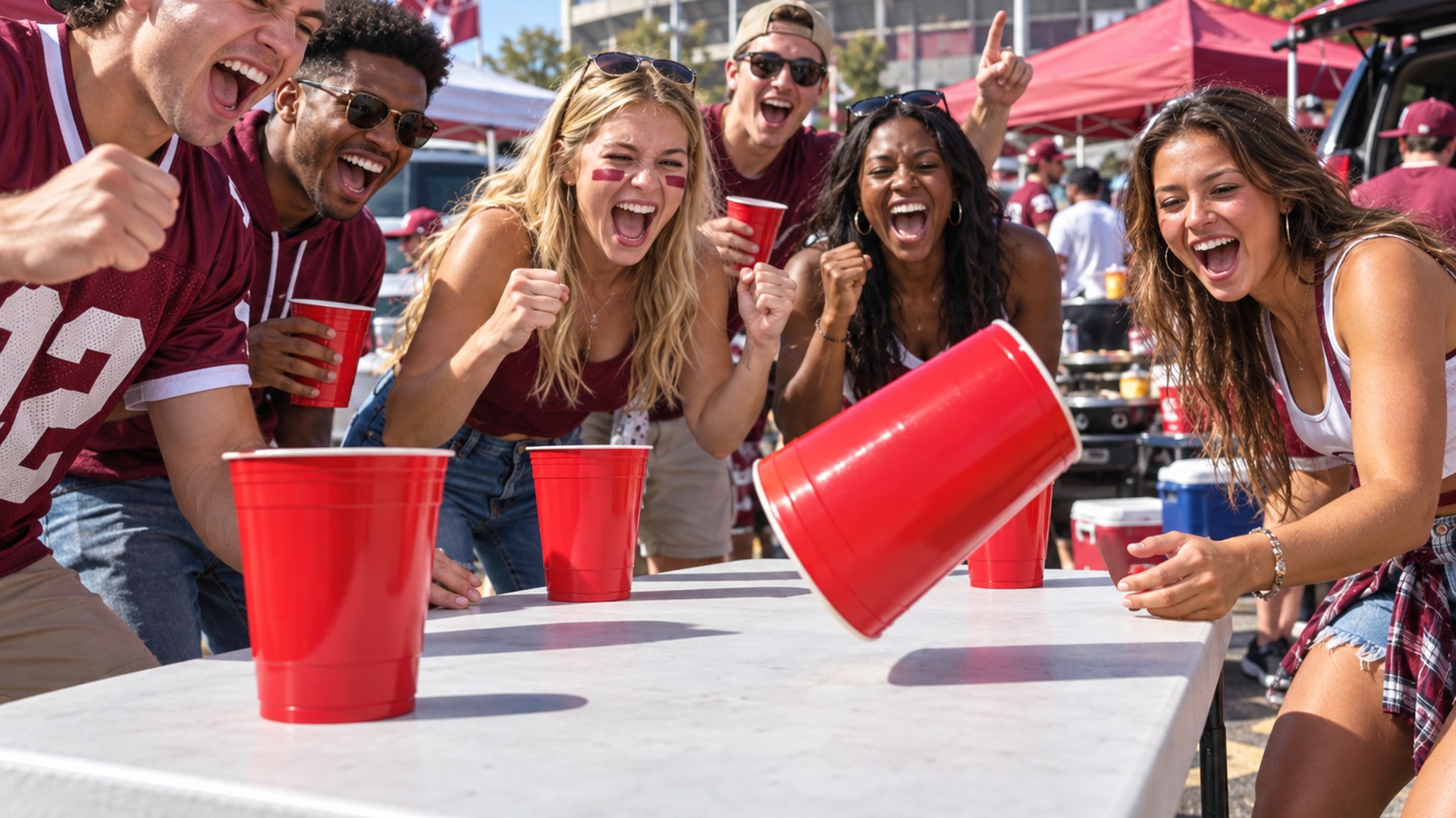 Flip cup on the lot