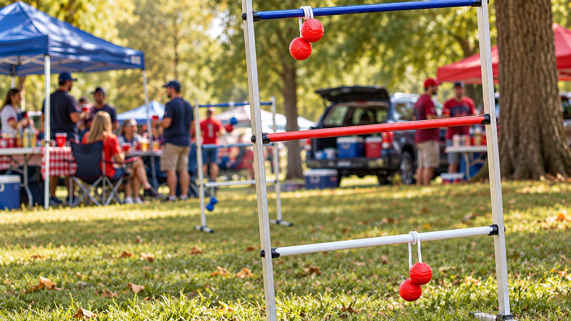Ladder toss on the lot