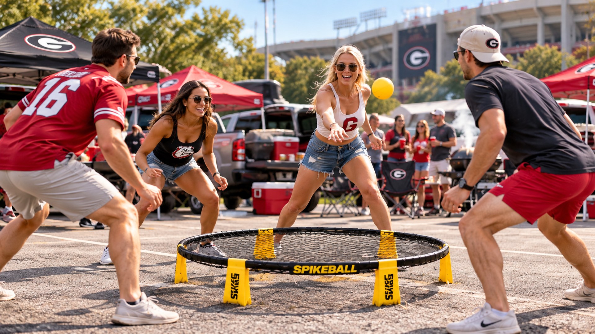 Spikeball on the lot