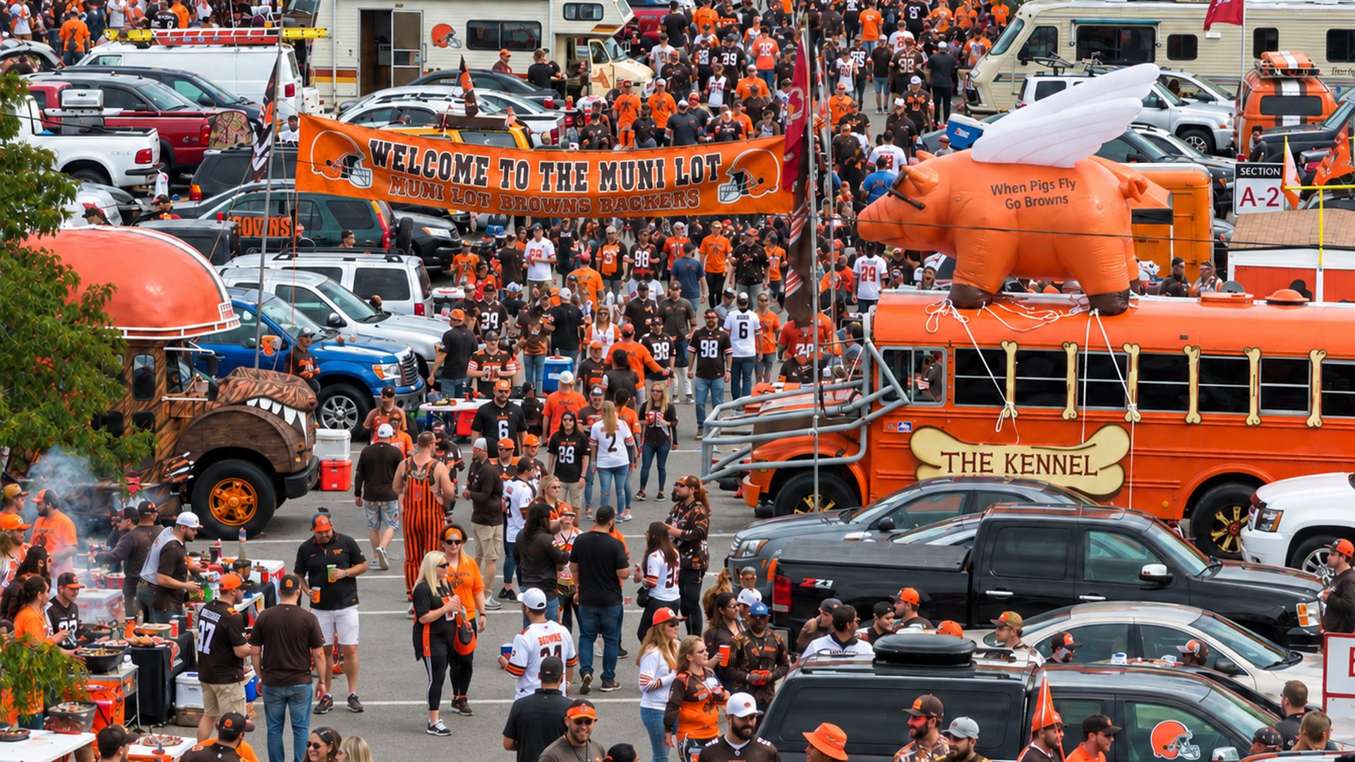 Browns football tailgate at Huntington Bank Field · Cleveland, OH