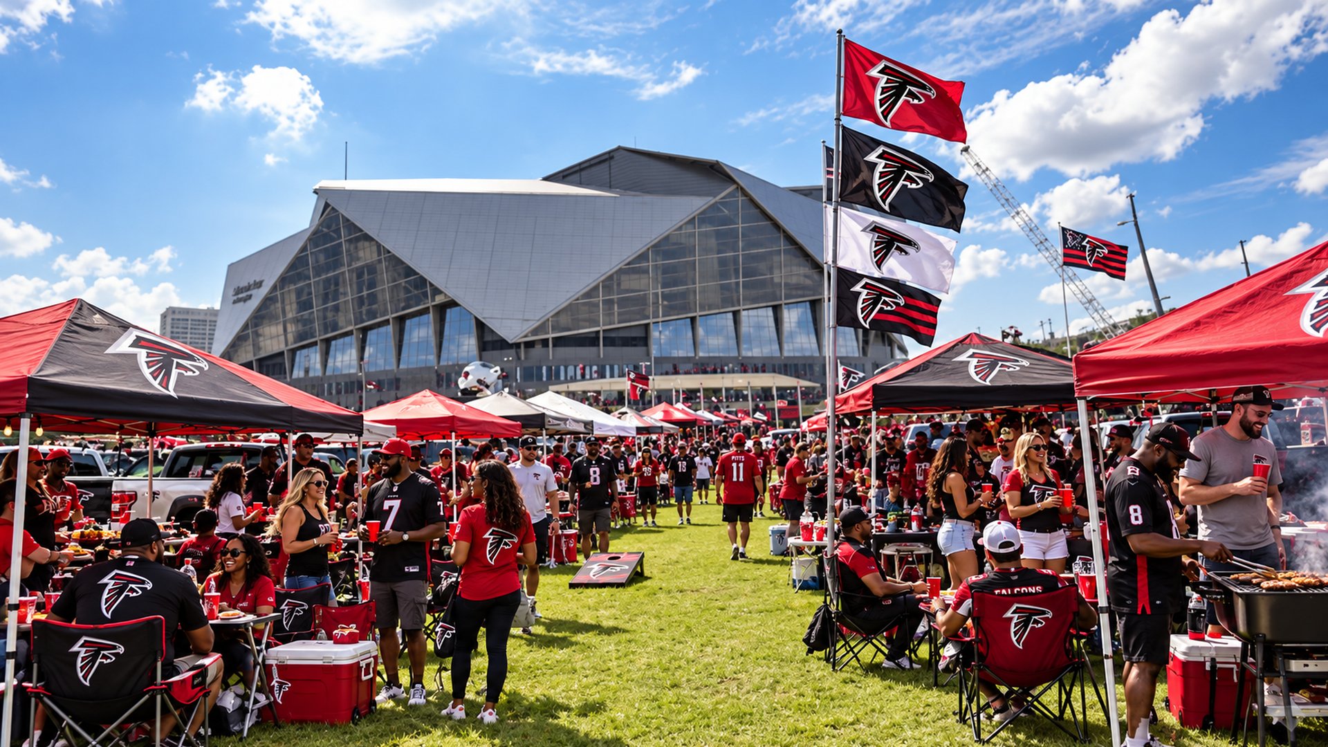 Falcons football tailgate at Mercedes-Benz Stadium · Atlanta, GA