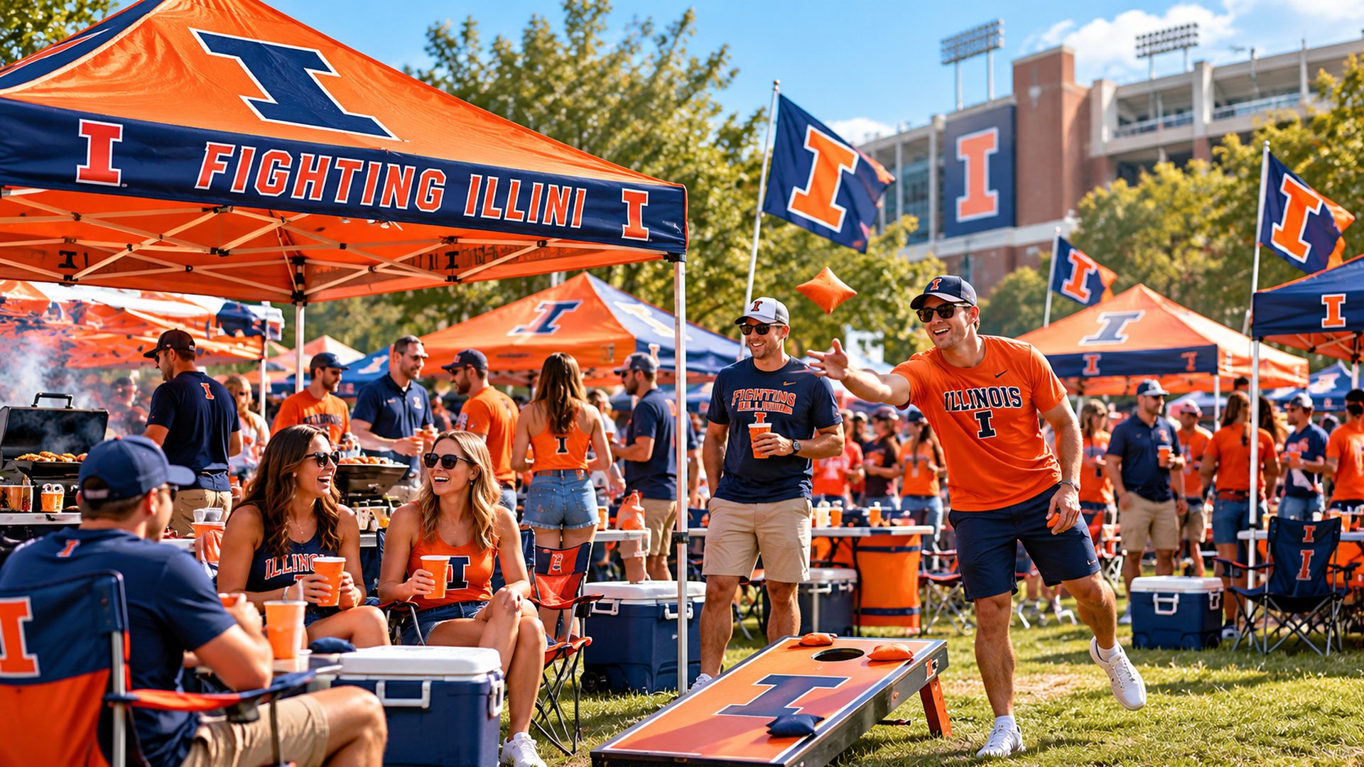 Illinois football tailgate at Gies Memorial Stadium · Champaign, IL