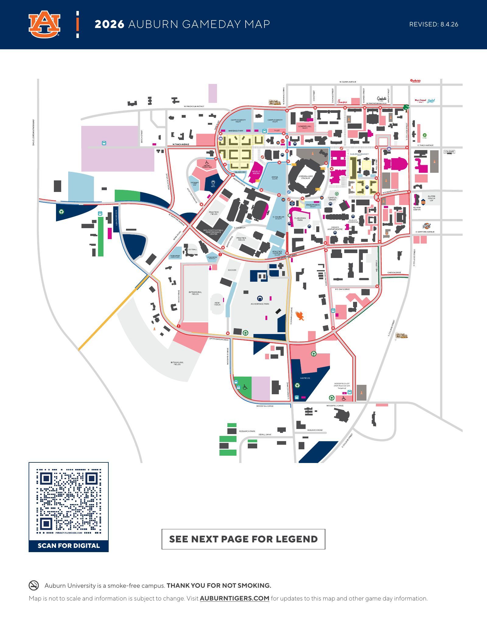 Auburn football parking map