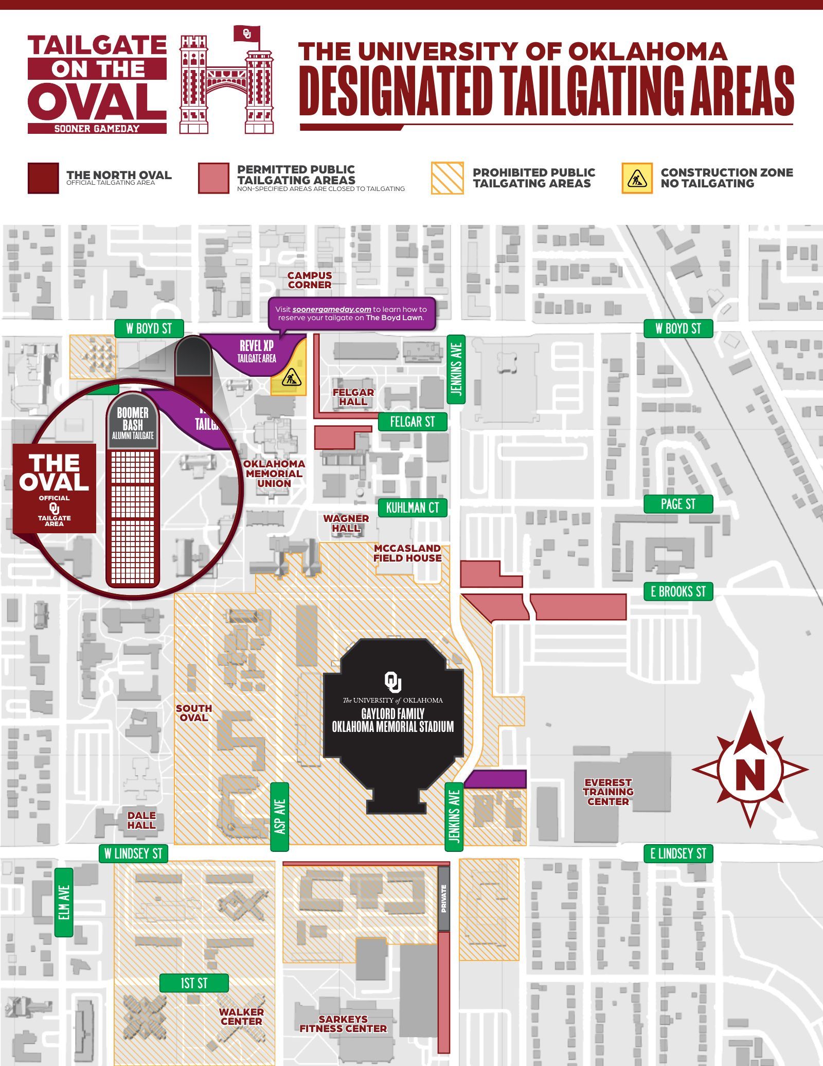Oklahoma football parking map